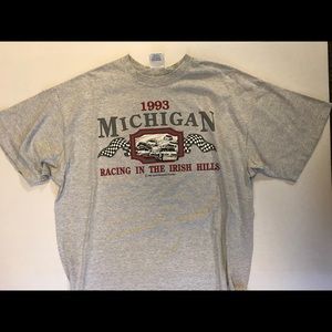 Vintage 1993 Michigan Racing Shirt Striped